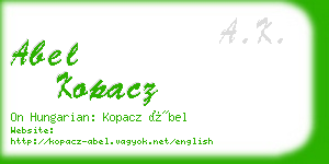 abel kopacz business card